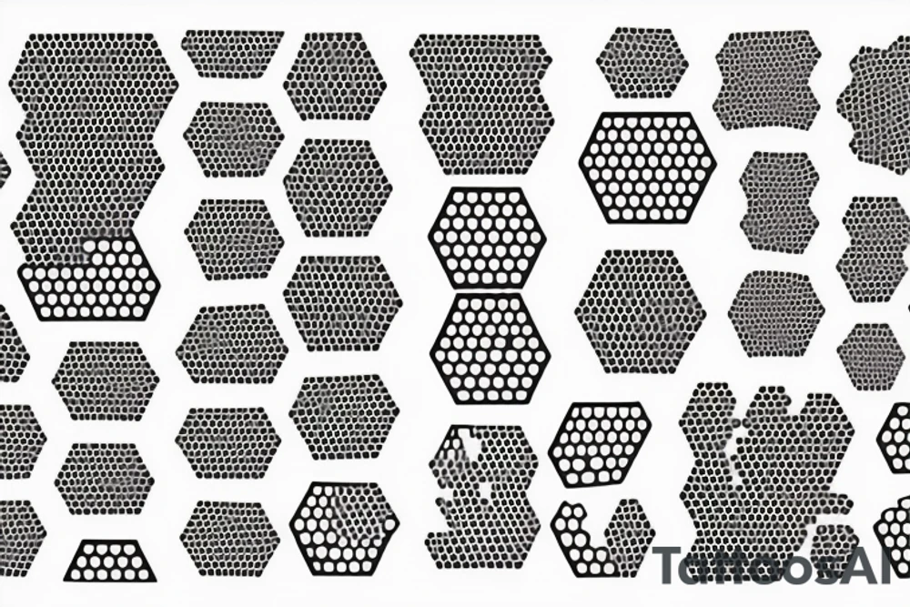 honeycomb pattern with dopamine chemical structure tattoo idea