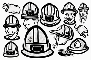 Firemanhelmet with flames around tattoo idea