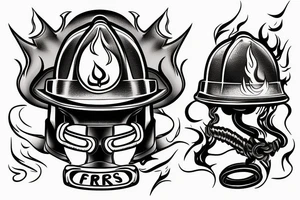 Firemanhelmet with flames around tattoo idea