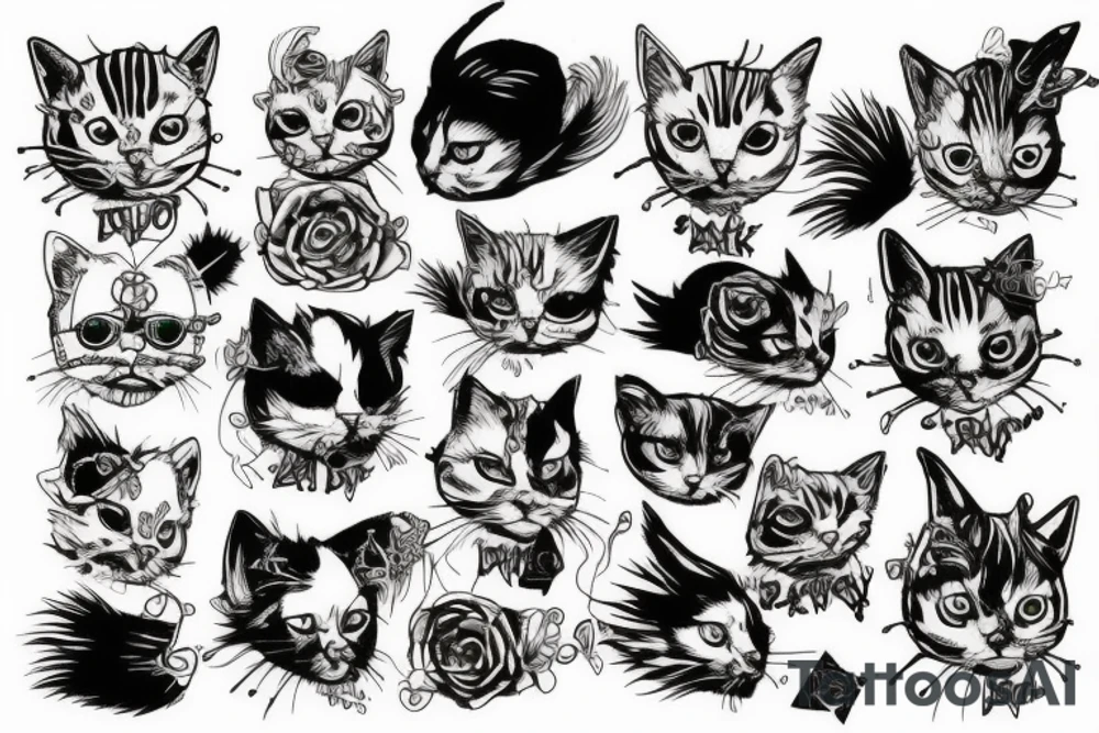 Punk Cat tattoo idea