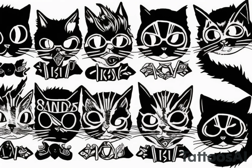 Punk Cat tattoo idea