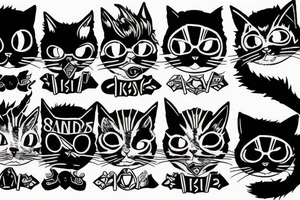 Punk Cat tattoo idea