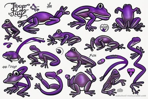 purple Frog surfing tattoo idea