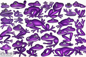 purple Frog surfing tattoo idea