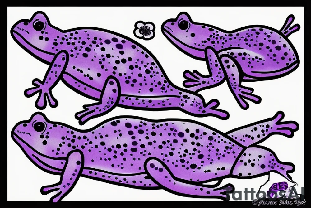 purple Frog on a surfboard tattoo idea