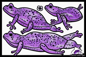 purple Frog on a surfboard tattoo idea