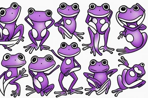 purple Frog on a surfboard tattoo idea
