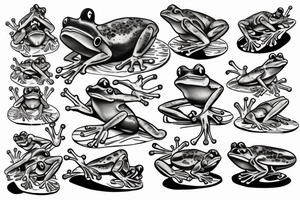 Frog surfing tattoo idea