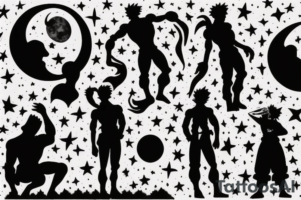 a silhouette of a man looking up the moon tattoo idea a silhouette of a man looking up the moon tattoo idea