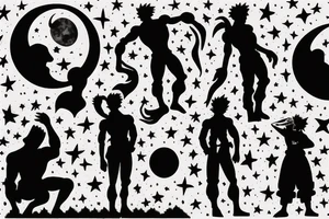a silhouette of a man looking up the moon tattoo idea