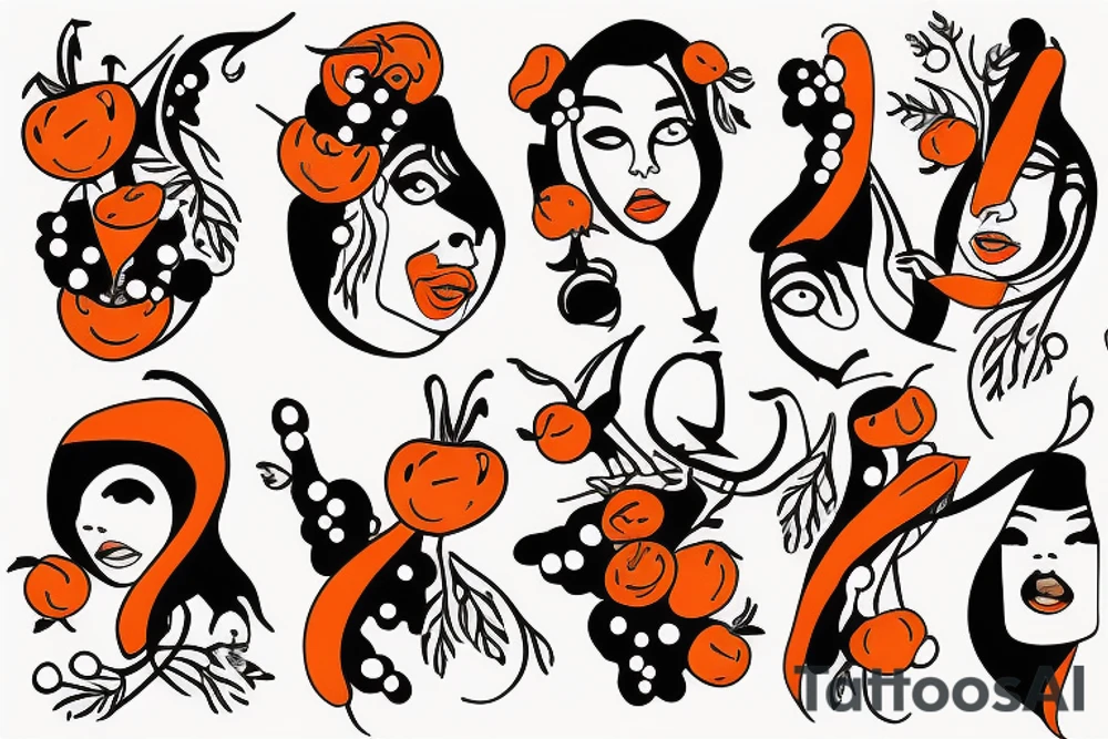 Carrot an rasberry dancing tattoo idea
