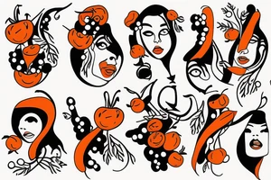 Carrot an rasberry dancing tattoo idea