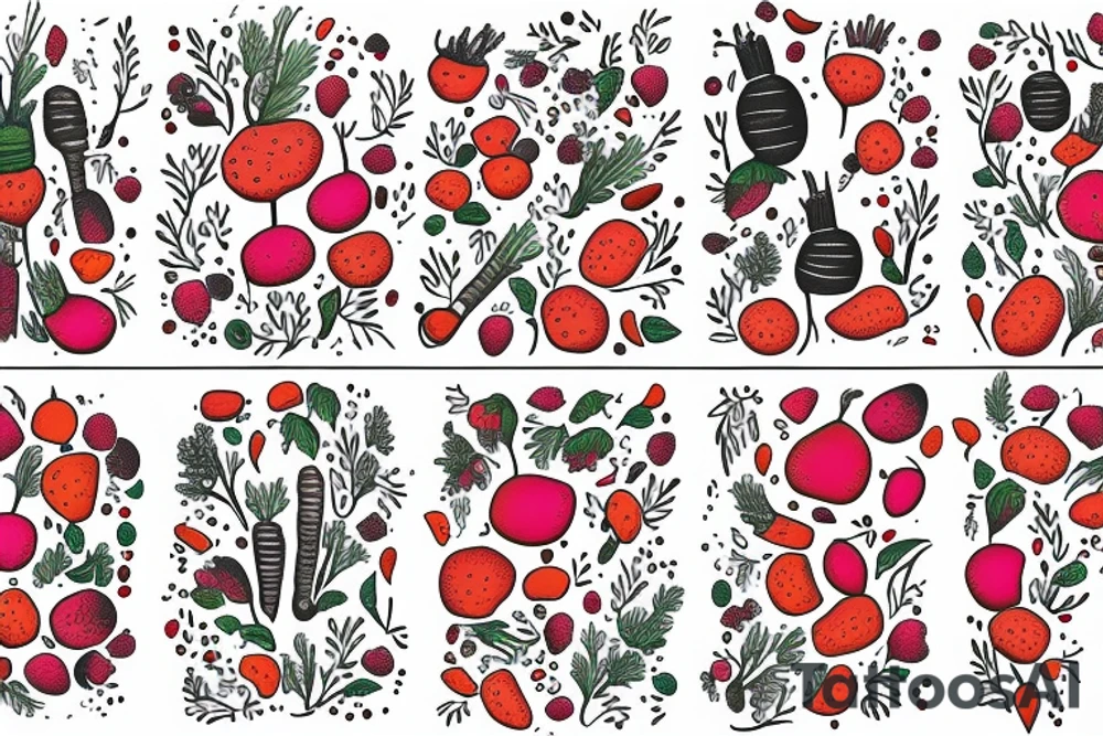 Carrot an rasberry dancing tattoo idea