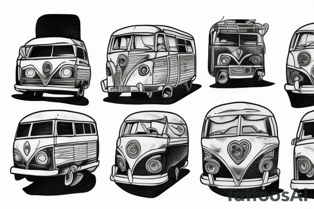 Van in the dessert tattoo idea
