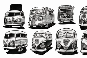 Van in the dessert tattoo idea