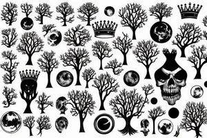 a tree, the crown of which is the planet Earth that burns tattoo idea