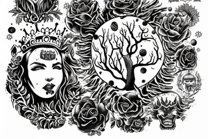 a tree, the crown of which is the planet Earth that burns tattoo idea