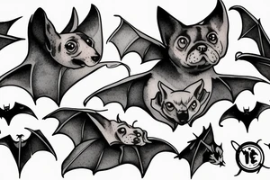 bat dog tattoo idea