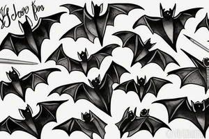 bat dog tattoo idea