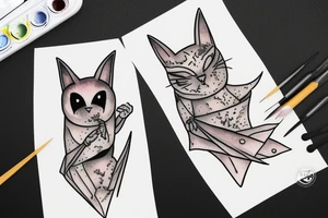 bat cat tattoo idea