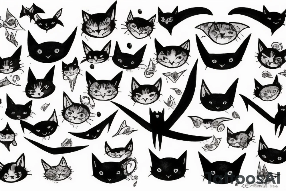 bat cat tattoo idea
