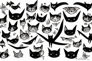 bat cat tattoo idea
