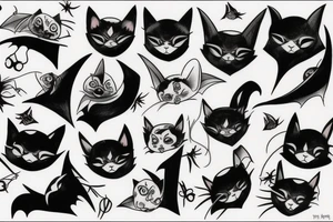 bat cat tattoo idea