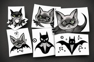bat cat tattoo idea