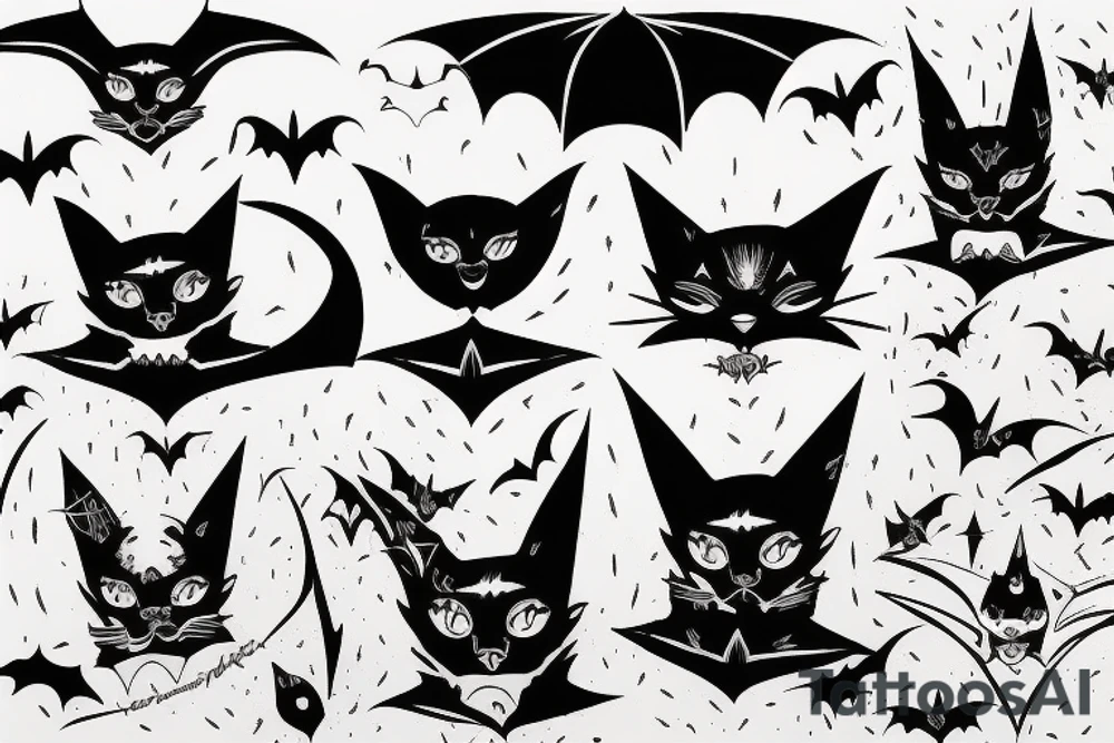 bat cat joker tattoo idea