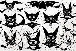 bat cat joker tattoo idea