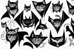 bat cat joker tattoo idea