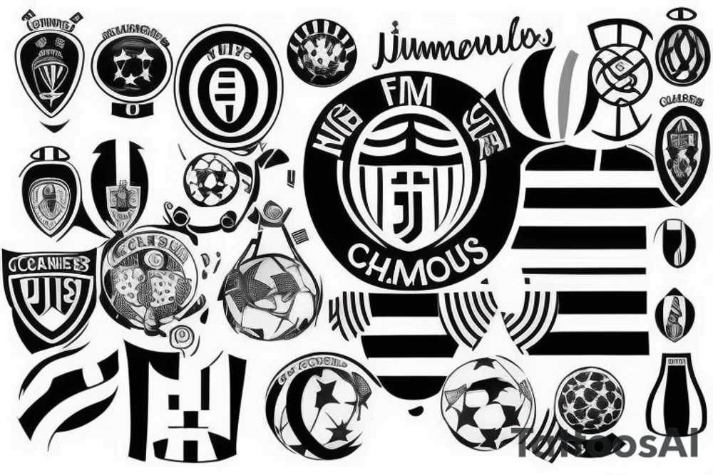 Juventus is a winner of Champions League tattoo idea
