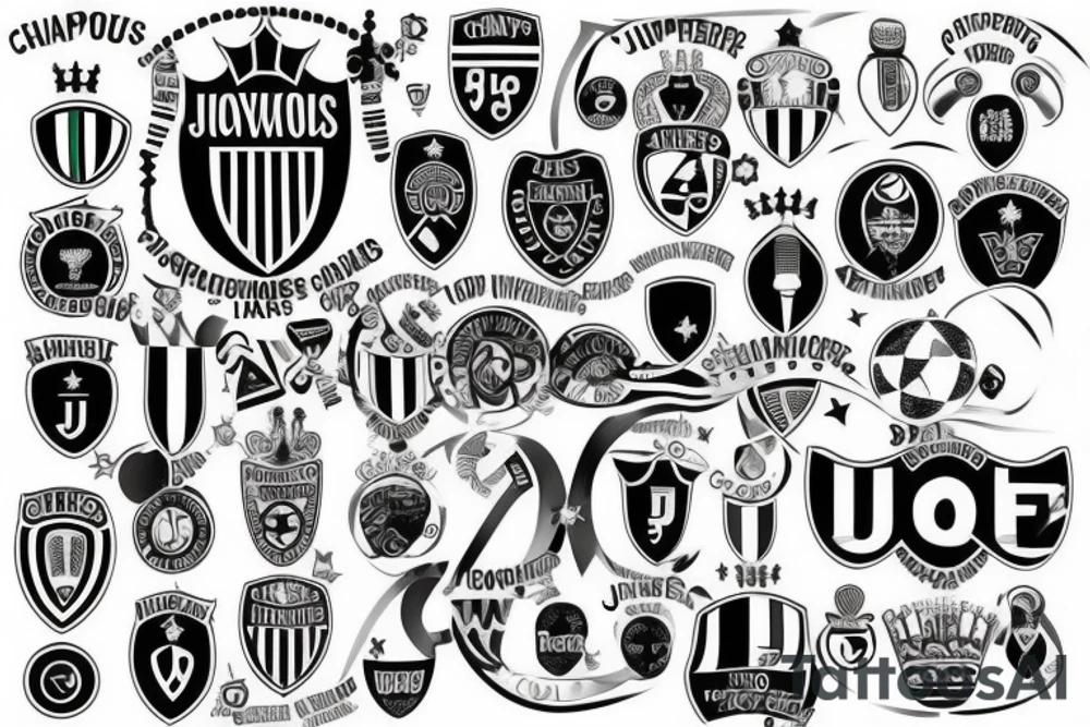Juventus is a winner of Champions League tattoo idea