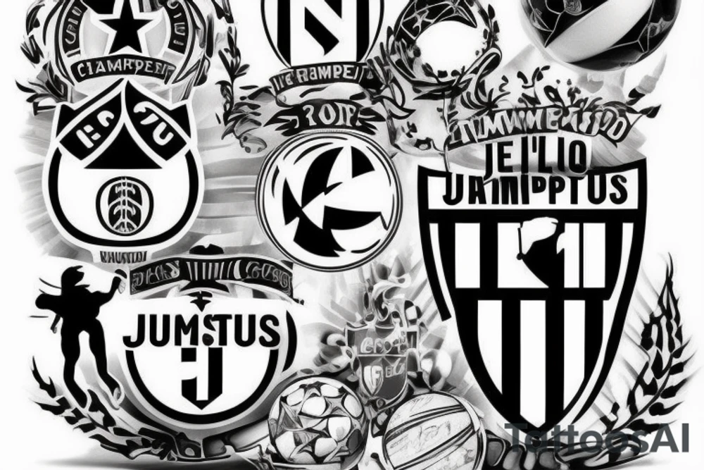 Juventus is a winner of Champions League tattoo idea