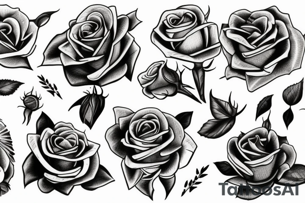 Roses dead inside tattoo idea