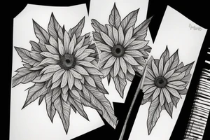 A poinsetta a daisy and a aster tattoo idea