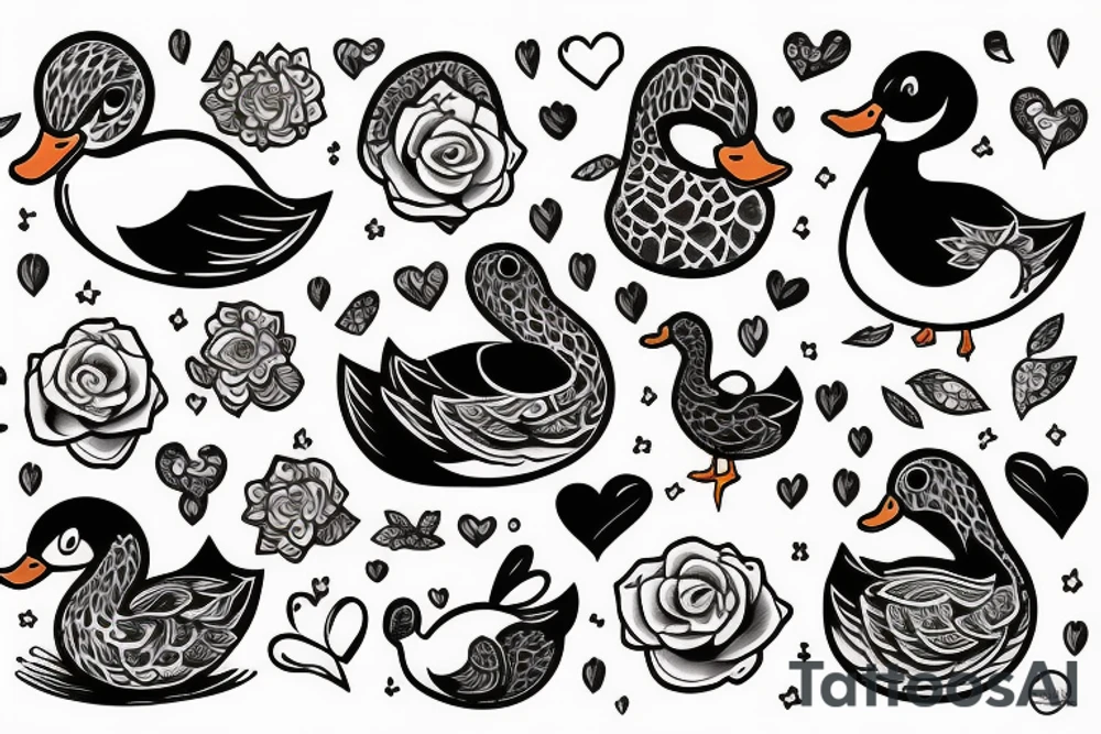 cute duck gay tattoo idea