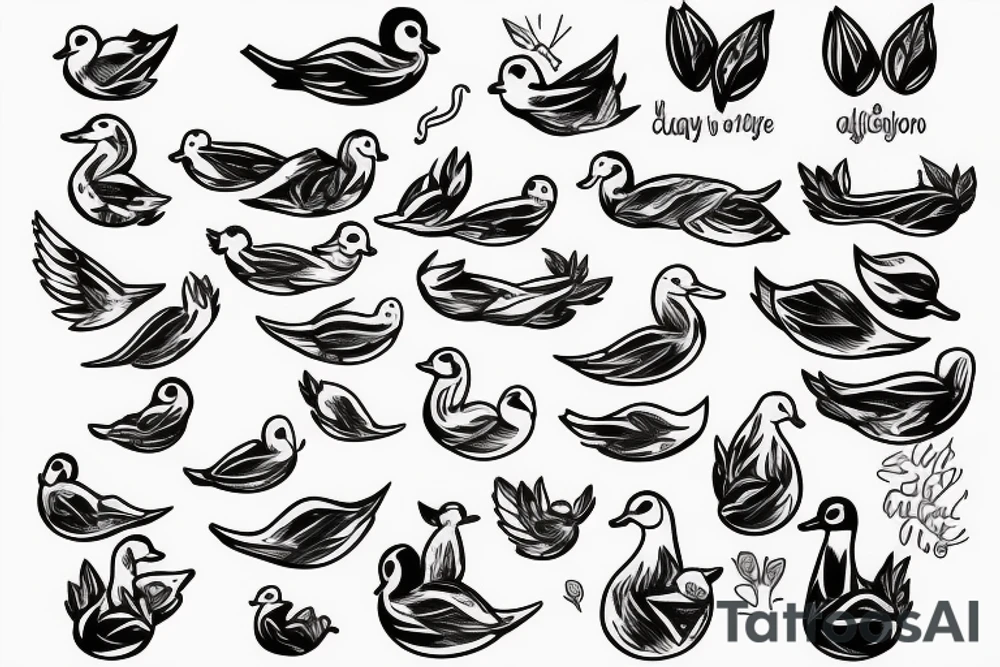 cute duck gay tattoo idea