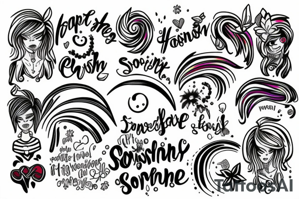 rainbow lesbian happy sunshine tattoo idea