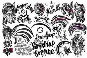 rainbow lesbian happy sunshine tattoo idea