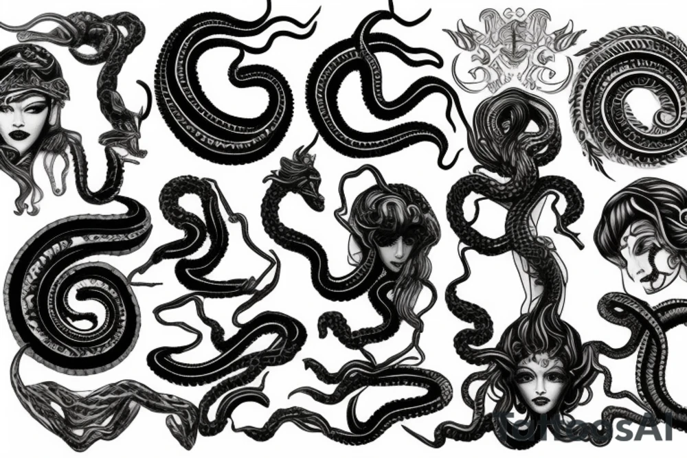 A Medusa Standing tattoo idea