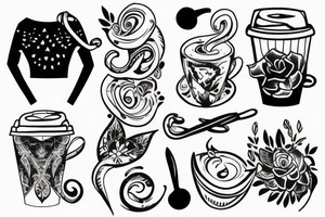 woman sweater coffee blade tattoo idea