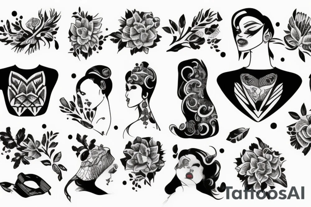 woman sweater blade tattoo idea