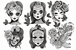 woman sweater blade tattoo idea