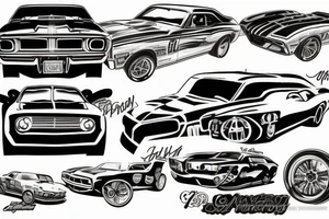 muscle car racing to the gates of heaven tattoo idea