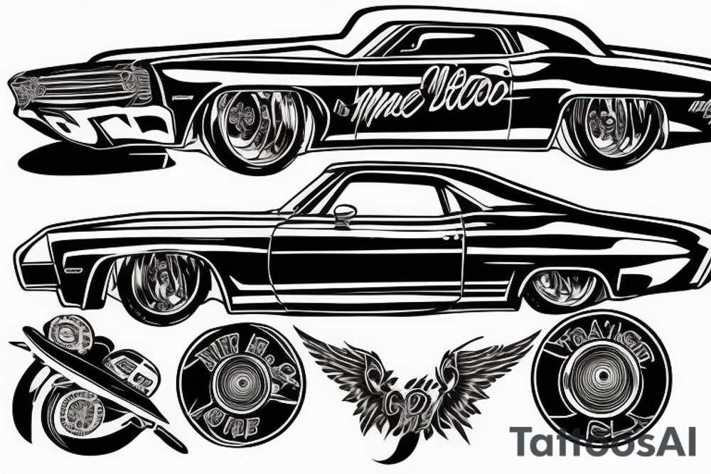 muscle car racing to the gates of heaven tattoo idea