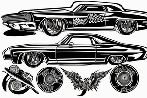 muscle car racing to the gates of heaven tattoo idea