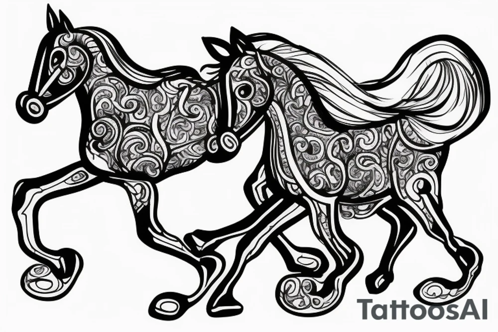 Cart racing horse tattoo idea
