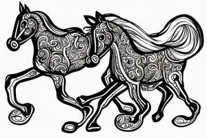 Cart racing horse tattoo idea