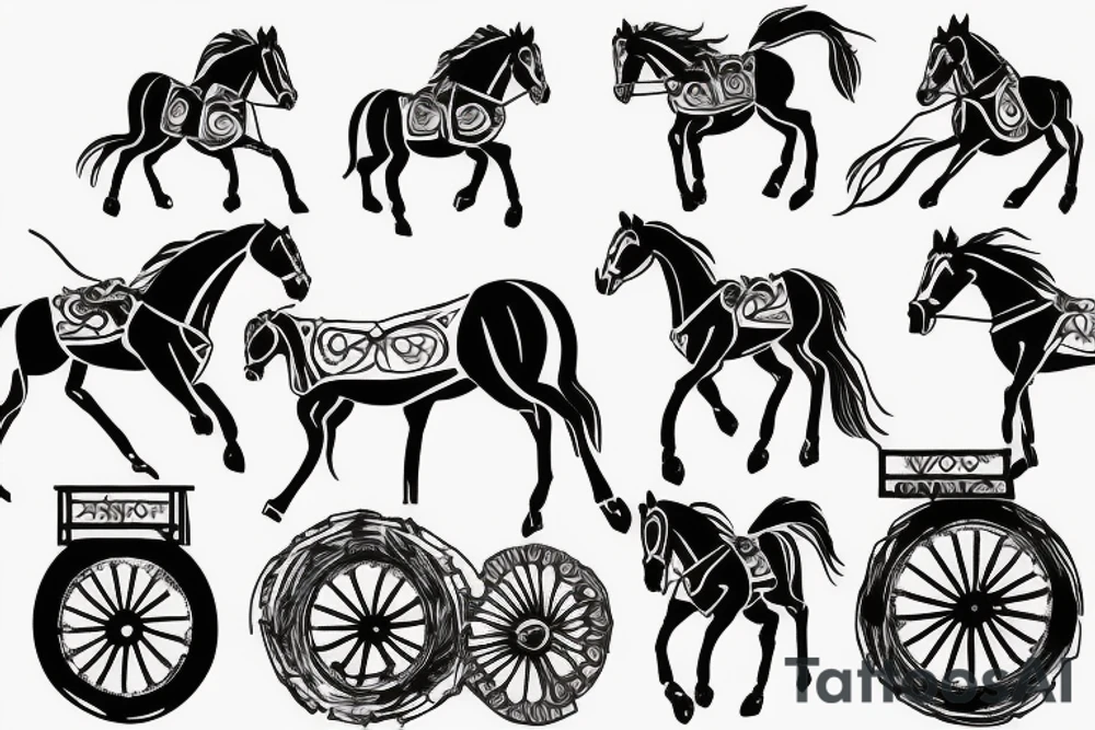 Cart racing horse tattoo idea